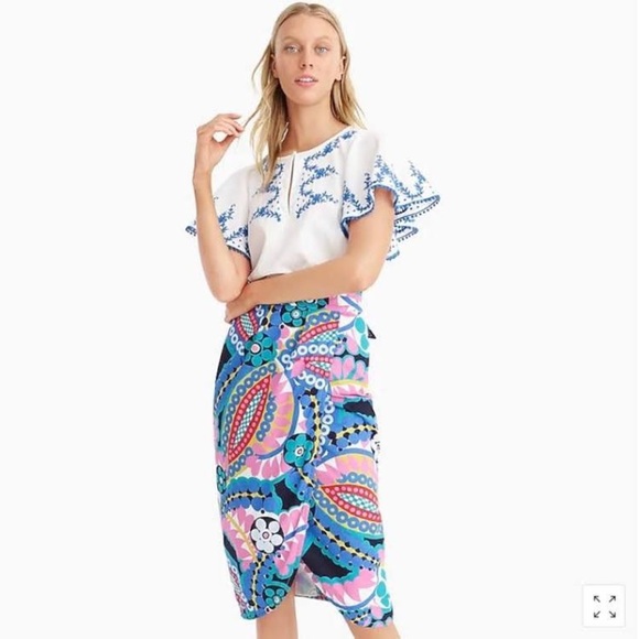 J. Crew Tie-back tulip skirt Ratti kaleidoscope floral - Picture 1 of 8